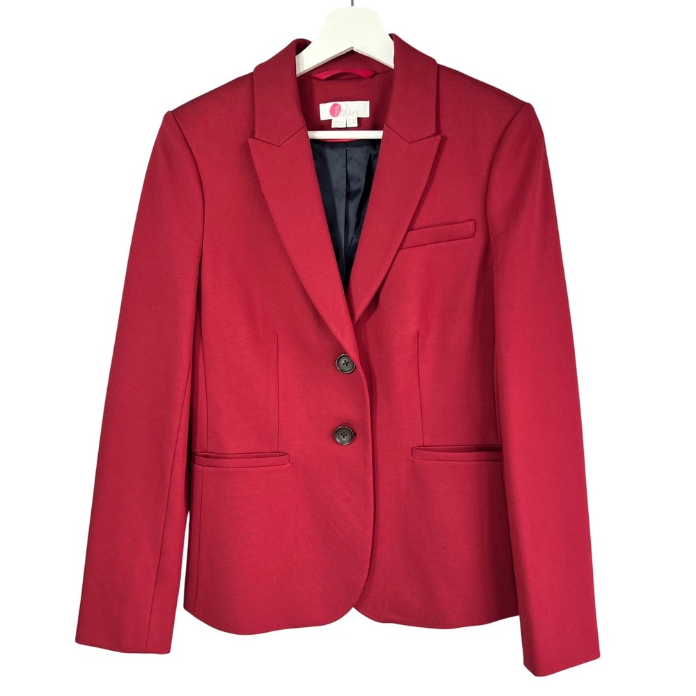 Boden Womens Red Two Button Tailored Blazer Notched Lapel Size US 8R